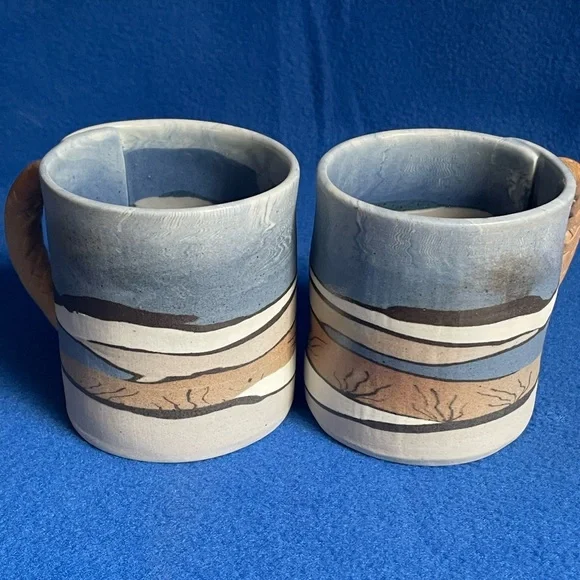 ☕️ Siegelle & Haley Handcrafted Mugs. Buzzard Mountain Pottery Line. PAIR. ☕️ - Picture 2 of 16